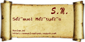 Sámuel Mátyás névjegykártya