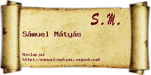 Sámuel Mátyás névjegykártya